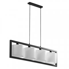 Lampa wisząca podłużna czarna z abażurami nad stół TESSA Zuma Line