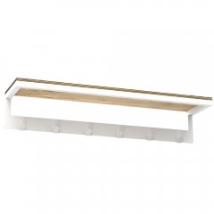 Biała półka łazienkowa z wieszakiem na 6 ręczniki BATHROOM ORGANIZATION 9863 Luminex