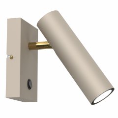 Kinkiet nowoczesny beżowy metalowy do salonu regulowany Luminex
