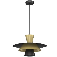 Czarna lampa wisząca metalowa nowoczesna regulowana do salonu Luminex