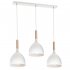 Biała potrójna lampa wisząca na listwie NOAK WOOD 1196 Luminex