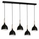 Lampa wisząca czarna nowoczesna metal do salonu regulowana Luminex