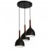 Czarna potrójna lampa wisząca na okręgu NOAK WOOD 1390 Luminex