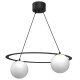 Czarna lampa wisząca nowoczesna metalowa regulowana do salonu Luminex