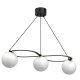 Czarna lampa wisząca z metalu i szkła do salonu regulowana Luminex