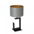 Czarna lampa stołowa nocna z szarym abażurem TABLE LAMPS 3404 Luminex